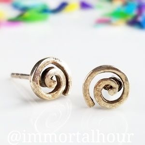Sterling Silver 925 Swirl Stud Earrings